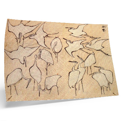 Photo canvas Katsushika Hokusai's Herons from 