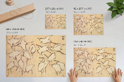 Photo canvas Katsushika Hokusai's Herons from 