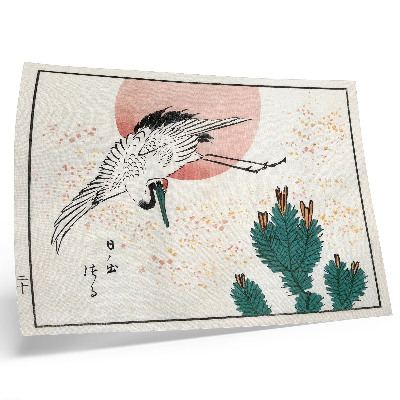 Decorative canvas print Japanese crane woodcut (1826–1869)