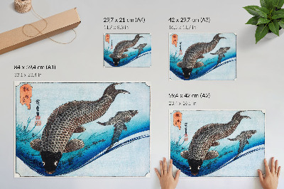 Poster Carps and Crucian Carps (1830) by Utagawa Hiroshige