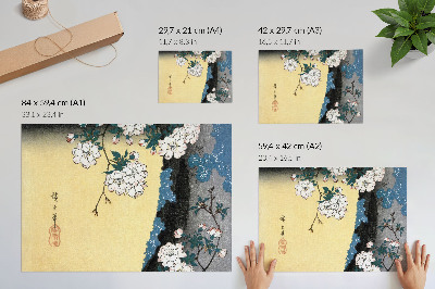 Photo canvas Japanese Cherry Blossoms (1837) – vintage woodblock print by Utagawa Hiroshige