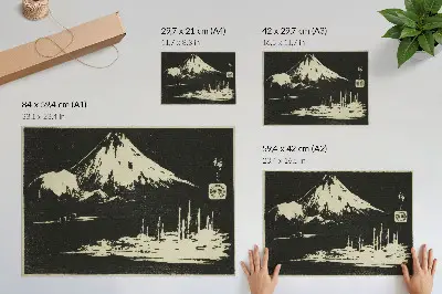 Decorative canvas print Seikenji Fuji from the Mirror of Stone Rubbings of Views of the Provinces series