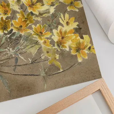 Yellow Flower with Border (1915) by Hannah Borger Overbeck decorative canvas print