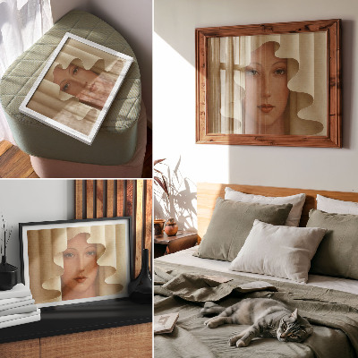 Photo canvas A woman in a wavy-shaped veil