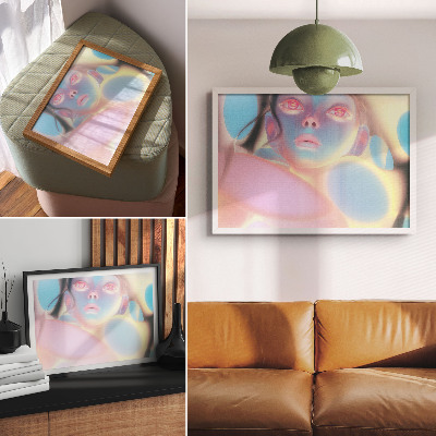 Photo canvas Abstract portrait with colorful shapes