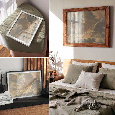 Poster Clouds in the sky in shades of gray and beige