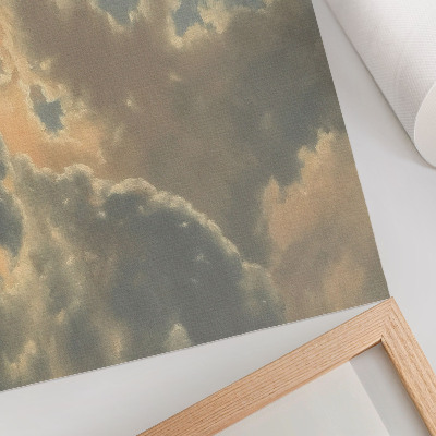 Poster Clouds in the sky in shades of gray and beige