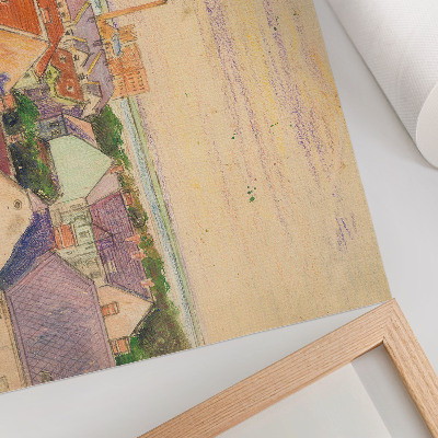 Decorative canvas print View of the city by Egon Schiele, illustration