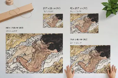 Photo canvas The Embrace by Egon Schiele (1917)