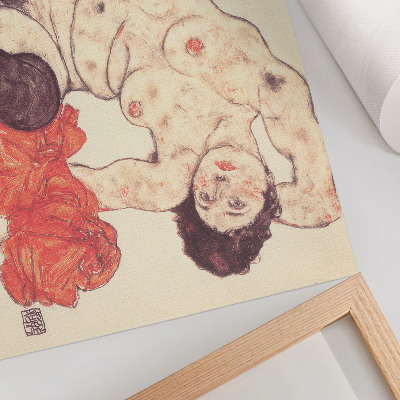 Decorative canvas print Female Nude with a Yellow Towel (1917) by Egon Schiele