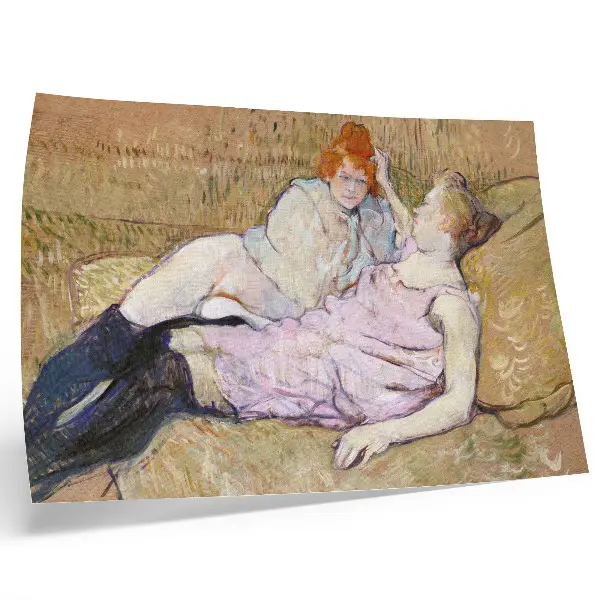 Photo canvas high-resolution painting of Sofa (ca. 1894–1896) by Henri de Toulouse-Lautrec