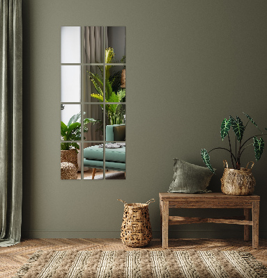 Tiled wall mirror rectangular self-adhesive