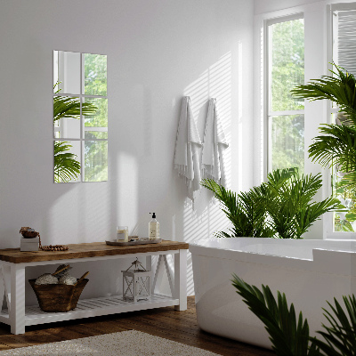 Tiled wall mirror rectangular self-adhesive