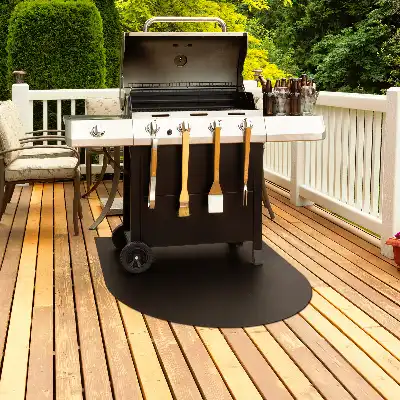 Grill pad for deck Semi-oval 31x35 in (80x90 cm)