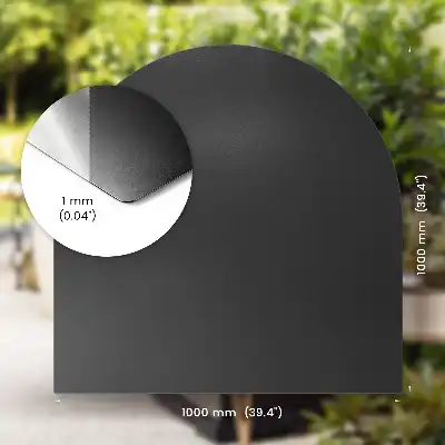 Metal grill mat Half-oval 39x39 in (100x100 cm)