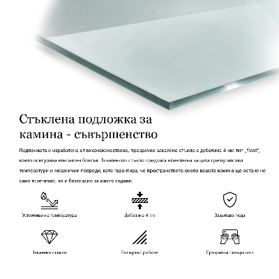 Glass hearth for log burner hexagonal transparent