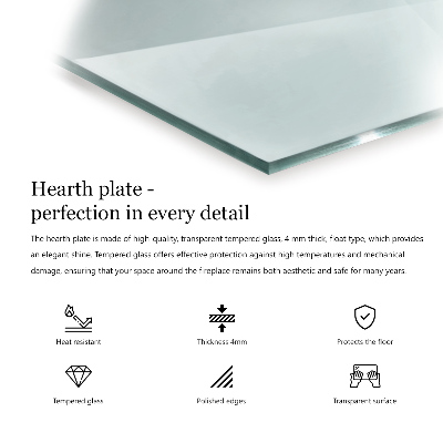 Glass hearth for log burner hexagonal transparent