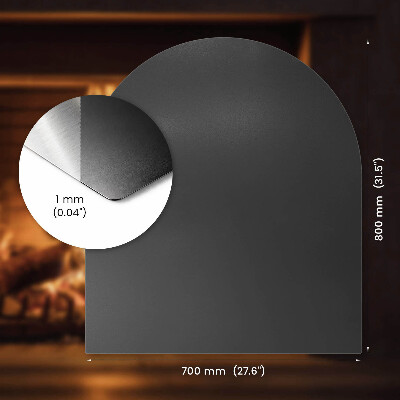 Fireplace base Semi-oval black metal