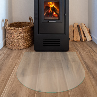 Glass hearth plate Semi-transparent semi-oval