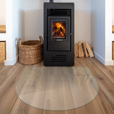 Glass hearth plate Semi-transparent semi-oval