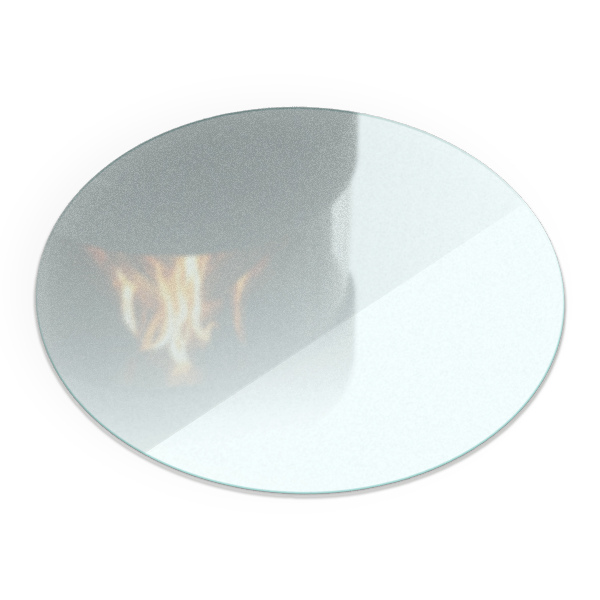 Glass hearth pad Semi-transparent round