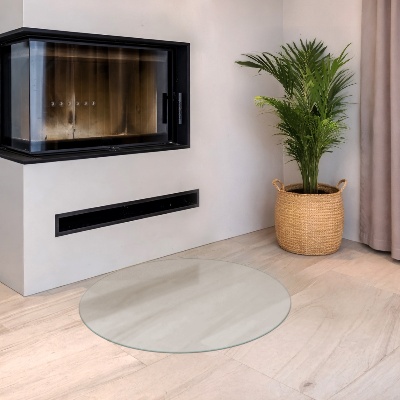 Glass hearth pad Semi-transparent round