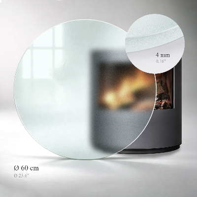 Glass hearth pad Semi-transparent round