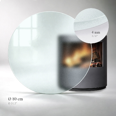 Glass hearth pad Semi-transparent round