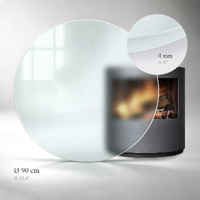 Glass hearth pad Semi-transparent round