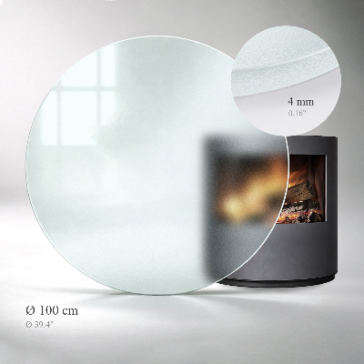 Glass hearth pad Semi-transparent round