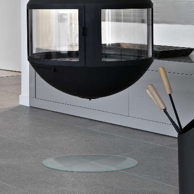 Glass hearth pad Semi-transparent round