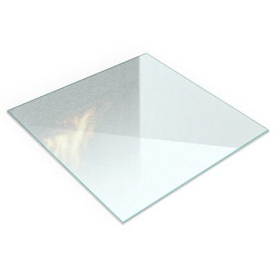 Glass hearth Rectangular semi-transparent