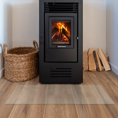 Wood stove pad Rectangular semi-transparent tray