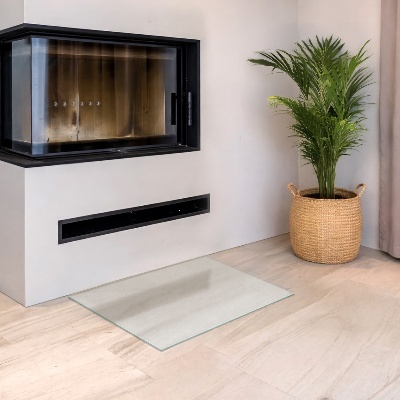 Wood stove pad Rectangular semi-transparent tray