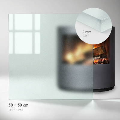 Glass hearth Rectangular semi-transparent