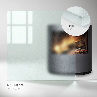 Glass hearth Rectangular semi-transparent