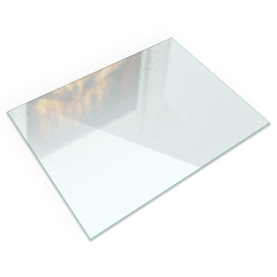 Glass hearth Rectangular semi-transparent
