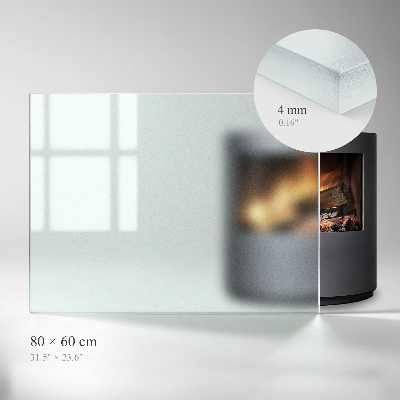 Glass hearth Rectangular semi-transparent