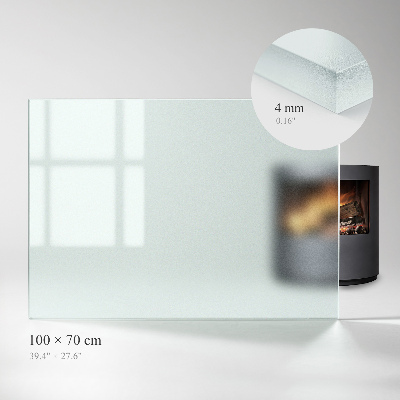 Glass hearth Rectangular semi-transparent