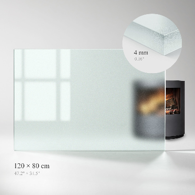 Wood stove pad Rectangular semi-transparent tray