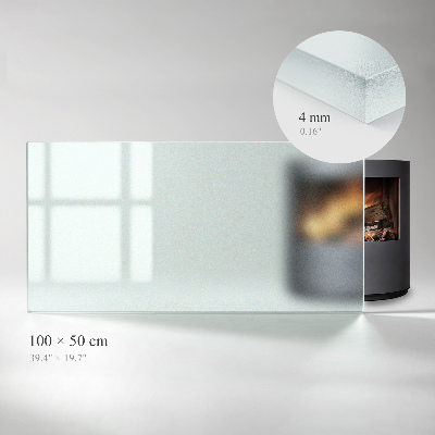 Glass hearth Rectangular semi-transparent