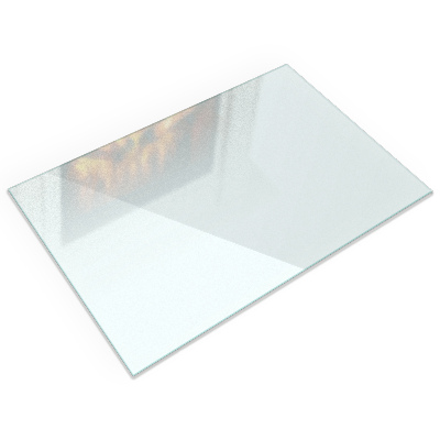 Glass hearth Rectangular semi-transparent
