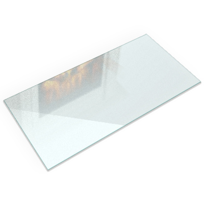 Wood stove pad Rectangular semi-transparent tray