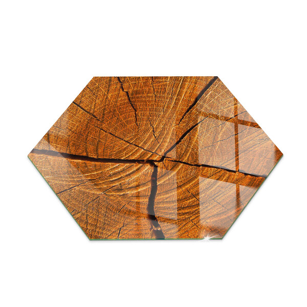 Glass hearth pad Wood in cross-section with natural grain
