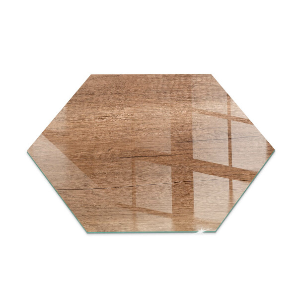 Glass hearth plate Wood-inspired pattern