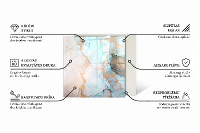 Glass hearth for log burner Marble texture in an elegant style