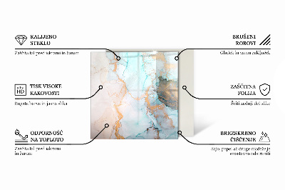 Glass hearth for log burner Marble texture in an elegant style