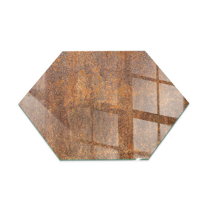 Glass hearth for log burner Rust print on metal surface