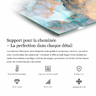 Glass hearth for log burner Rust print on metal surface