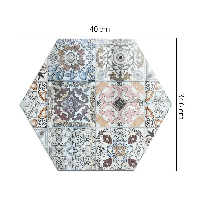 Glass hearth plate Mosaic patterns in tiles